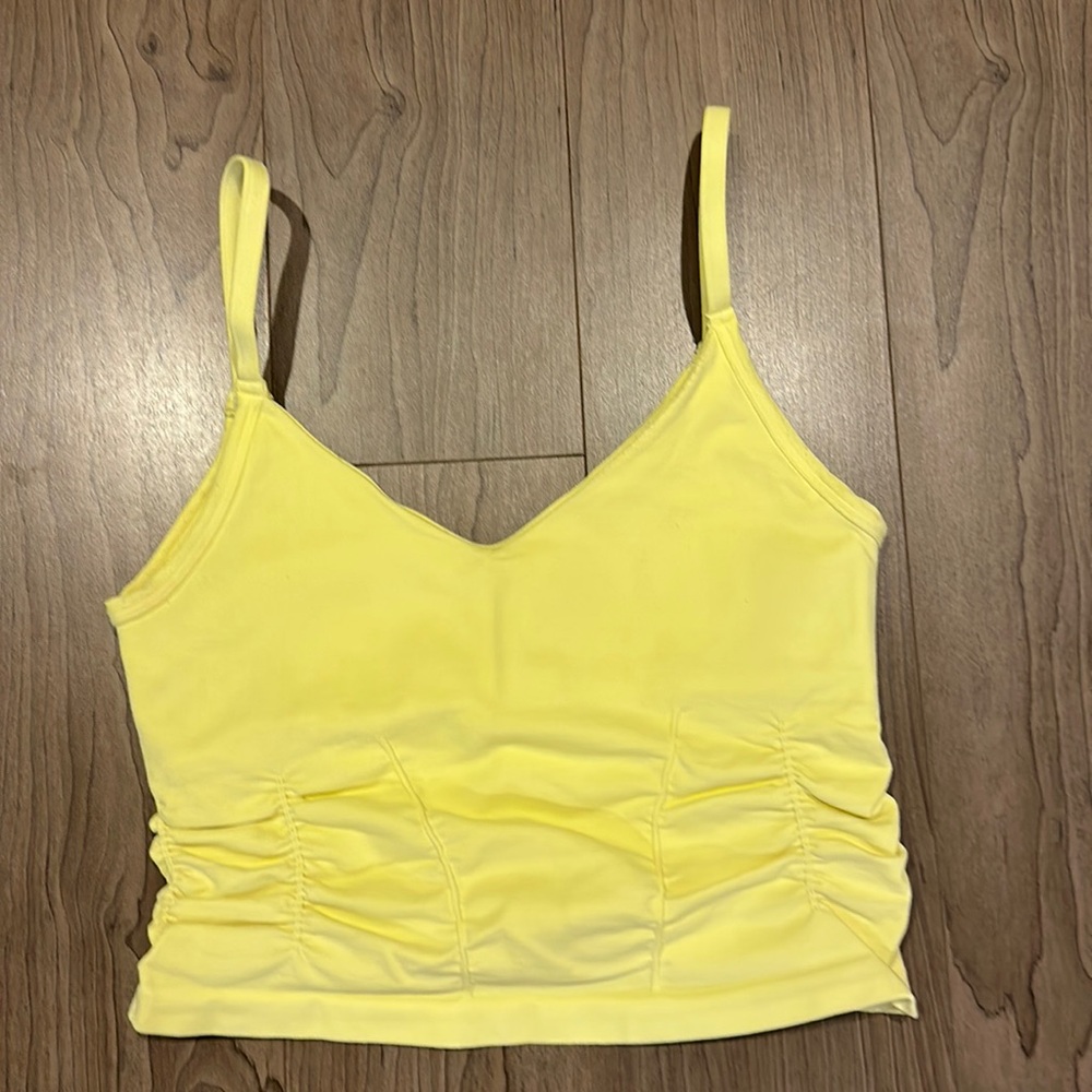 FP Movement by Free People Yellow Ruched Tank Top